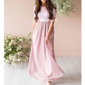 NeeSee’s Dress Sparkly Top Elsa Maxi Dress